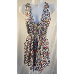 Maaji Blue Floral V-Neck Romper, Sleeveless Size‎ S